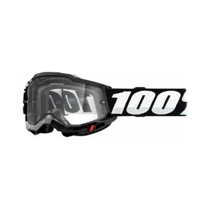 100% OCHELARI 100% ACCURI2 Goggle Fluo Yellow Clear Vented Dual Lens