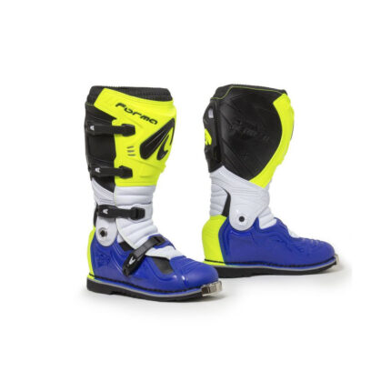 Cizme Moto Enduro Terrain Evolution TX Yellow Fluo White Blue