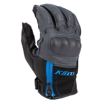 Manusi Moto Piele Induction Asphalt/Electric Blue Lemonade