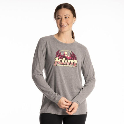 Tricou Estelle Tri-blend Heathered Gray Fuchsia Red 25